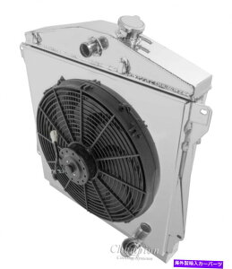 Radiator V{[J[WG[^[AVEhA16C`t@[A`sI|bVA~jE3 Chevy Car Radiator, Shroud, 16" Fan & Relay, Champion Polished Aluminum 3 Row