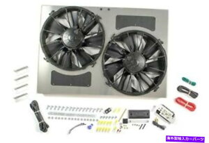 Radiator PWM�f���A�����b�h�t�@��/�A���~�j�E���V�����E�h�A�Z���u��DERALE 66842 PWM Dual RAD Fan/ Aluminum Shroud Assembly DERALE 66842�y���s�A���i�z