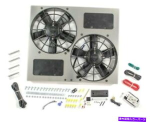 Radiator PWM�f���A�����b�h�t�@��/�A���~�j�E���V�����E�h�A�Z���u��DERALE 66830 PWM Dual RAD Fan/ Aluminum Shroud Assembly DERALE 66830�y���s�A���i�z