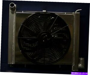 Radiator 1963-1972t@ƃVEht̃RxbgA~jEWG[^[ 1963-1972 corvette aluminum radiator with fan and shroud