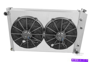 Radiator 4 row�`�����s�I�����W�G�[�^�[ +�V�����E�h + 2 14�C���`�t�@��1973-1987�V�{���[�V���o���[�h 4 Row Champion Radiator + Shroud + 2 14 Fans for 1973-1987 Chevy Silverado�y���s�A���i�z