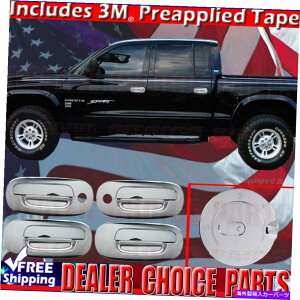 �N���[���J�o�[ 1997�N����2004�N�̃_�b�W�_�R�^�N�����h�A�n���h���J�o�[4dr w/psk+�K�X�R���I�[�o�[���C For 1997-2004 DODGE DAKOTA Chrome Door Handle COVERS 4dr W/PSK+Gas Fuel Overlay