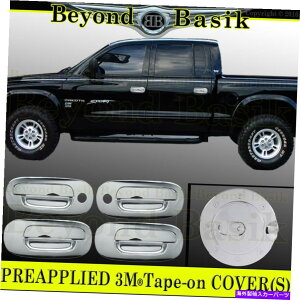 �N���[���J�o�[ 2000�N����2004�N�̃_�b�W�_�R�^4DR�N�����h�A�n���h���J�o�[w/psk+�K�X�h�A�I�[�o�[���C For 2000-2004 DODGE DAKOTA 4dr Chrome Door Handle COVERS W/PSK+Gas Door Overlay�y���s�A���i�z