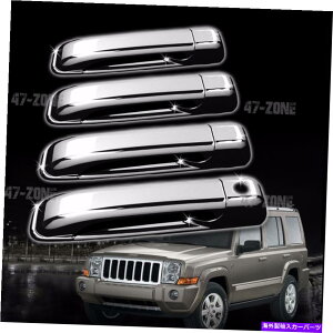 N[Jo[ 05-11̃W[vR}_[ABSvX`bNNhAnhJo[pXL[z[ For 05-11 Jeep Commander ABS Plastic Chrome Door Handle Covers No Pass Keyhole