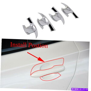 N[Jo[ 4PCSNhAnh{EJo[Lbvg^vEX2019-2021̃GNXeAg 4PCS Chrome Door Handle Bowl Cover Cap Exterior Trim For Toyota Prius 2019-2021