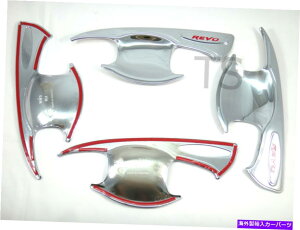 N[Jo[ 4 Dr Chrome Bowlnhg^Hilux Revo SR5 M70 M80 2016 17̃Jo[̑}Jo[ 4 Dr Chrome Bowl Handle Insert Cover For Toyota Hilux Revo Sr5 M70 M80 2016 17