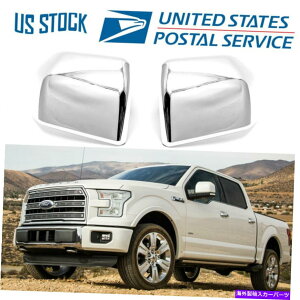 �N���[���J�o�[ 2015 2016 2017 Ford F-150�g���v���N�������b�L�㔼���~���[�J�o�[�g���� For 2015 2016 2017 FORD F-150 Triple Chrome Plated Top Half Mirror Covers Trims�y���s�A���i�z