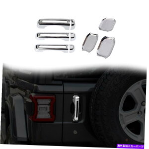 �N���[���J�o�[ �N�����J�[�n���h���V�F���h�A�{�E���J�o�[�W�[�v�����O���[JL JT 2018+�̃g�������� Chrome Car Handle Shell Door Bowl Cover Trim Decor For Jeep Wrangler JL JT 2018+�y���s�A���i�z