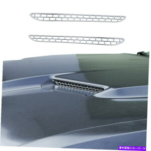 �N���[���J�o�[ Dodge Challenger 2015+ Chrome�p�̃G�N�X�e���A�t�[�h�G�A�x���g�A�E�g���b�g�l�b�g�g�����J�o�[ Exterior Hood Air Vent Outlet Net Trim Cover for Dodge Challenger 2015+ Chrome�y���s�A���i�z