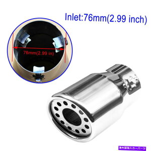 N[Jo[ 76mm 3C`CbgX`[NGL][Xge[AGh`bvpCv}t[Jo[g 76mm 3 inch Inlet Steel Chrome Exhaust Tail Rear End Tip Pipe Muffler Cover Trim