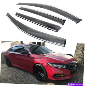 N[Jo[ EBhEoCU[͔̕d@CK[htBbgz_AR[h2018-2021Ng Window Visors Wind Deflectors Rain Guards Fit Honda Accord 2018-2021 Chrome Trim