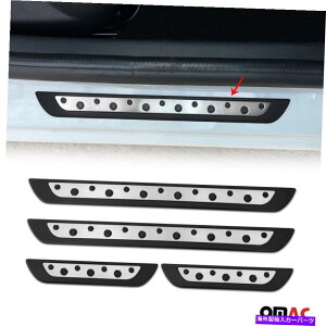 クロームカバー BMW x4 x5 x6用のプラスチック4 PCのドアシルプレートカバーステンレス鋼 Door Sill Plate Cover Stainless Steel On Plastic 4 Pcs For BMW X4 X5 X6