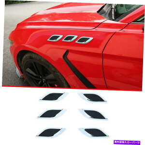 �N���[���J�o�[ Ford Mustang 2015-2022�p�̃N�����t�����g�T�C�h�x���g�t�F���_�[�t�����N�J�o�[�g����6pcs Chrome Front Side Vent Fender Flank Cover Trim 6pcs For Ford Mustang 2015-2022�y���s�A���i�z