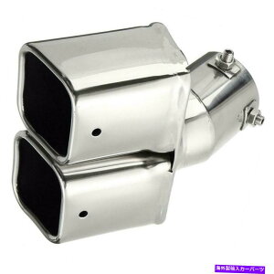 N[Jo[ 2.5 "XeXX`[xgCbgJ[fAe[ApCv`bv}t[Jo[63mm 2.5" Stainless Steel Bent Inlet Car Dual Tail Rear Pipe Tip Muffler Cover63mm