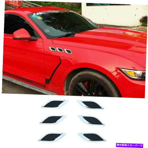 �N���[���J�o�[ ABS�N���[���t�����g�T�C�h�x���g�t�F���_�[�J�o�[�g����6PCS�t�H�[�h�}�X�^���O2015-2022�ɓK���Ă��܂� ABS Chrome Front Side Vent Fender Cover Trim 6PCS Fit For Ford Mustang 2015-2022�y���s�A