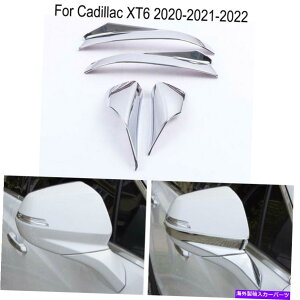 N[Jo[ CHROME CADILLAC XT6 2020-2021-2022̃NJ[obNTCh~[Jo[g Chrome Car Rearview Side Mirror Cover Trim For Cadillac XT6 2020-2021-2022