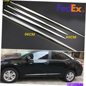 �N���[���J�o�[ 4PCS�N�����J�[�T�C�h�h�A���C�����[���f�B���O�J�o�[�g��������d�グ���j�o�[�T��USA 4PCS Chrome Car Side Door Line Molding Cover Trim Glossy Finish Universal USA�y���s�A���i�z