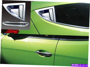 N[Jo[ 2011N2017Nq_CFX^[^[{̃NhAnhJo[[fBO Chrome Door Handle Cover Molding For 2011 2017 Hyundai Veloster & Turbo
