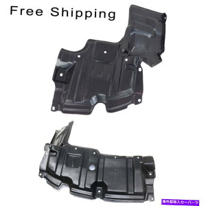 GWJo[ 2 LHRHTCh̃Jo[Zbg̉̃GWXvbVV[hg^vEXc Engine Splash Shield Under Cover Set Of 2 LH & RH Side Fits Toyota Prius C