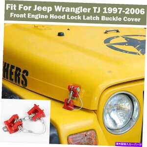 �G���W���J�o�[ �W�[�v�����O���[TJ 1997-2006���b�h�r���e�[�W�G���W���t�[�h���b�N���b�`�o�b�N���J�o�[ For Jeep Wrangler TJ 1997-2006 Red Vintage Engine Hood Lock Latch Buckle Cover�y���s�A���i�z