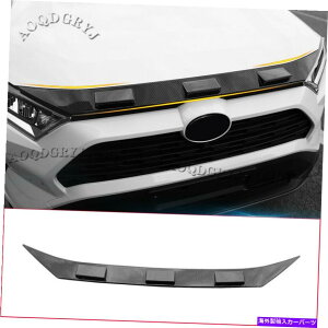 GWJo[ g^RAV4 2019-2021̃J[{eNX`tgOGWJo[g[fBO Carbon Texture Front Grille Engine Cover Trim Molding For TOYOTA RAV4 2019-2021
