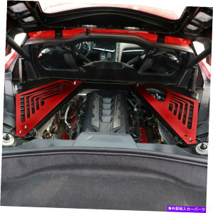 �G���W���J�o�[ Corvette C8 2020-2022 Red Engine Bay�p�b�P�[�W�p�l���J�o�[�g�����̍�+�E Left+Right For Corvette C8 2020-2022 Red Engine Bay Package Panel Covers Trim�y���s�A���i�z