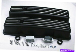 GWJo[ 58-86 SBC Chevy 327 350 400ubNA~jEV[ggtB̃ouJo[ 58-86 SBC Chevy 327 350 400 Black Aluminum Short Retro Finned Valve Covers