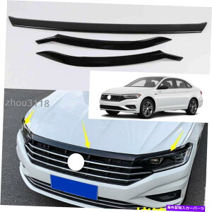GWJo[ ̂鍕tgwbhvACu[ +tHNX[QWFb^2019̃GWJo[g Glossy black Front Headlamp Eyebrow +Engine Cover Trim For Volkswagen Jetta 2019