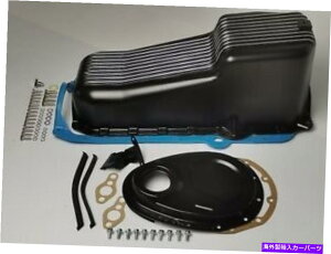 GWJo[ 80-85 SBC 350ubNA~jEtB̃GWhXAbv /KXPbg /^C~O`F[Jo[ 80-85 SBC 350 Black Aluminum Finned Engine Dress Up /Gasket/Timing chain Cover