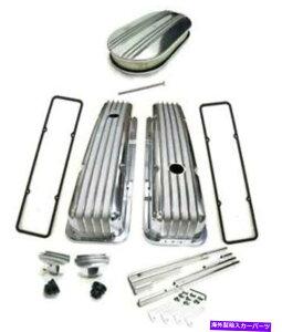 GWJo[ ȃubNV{[tBtA~jEGWhXAbvLbg15 "GAN[i[Jo[PCV Small Block Chevy FINNED Aluminum Engine Dress Up Kit 15" Air Cleaner Covers PCV