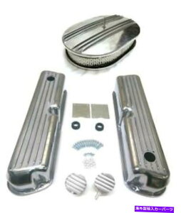 GWJo[ tH[htBtA~jEGWhXAbvLbgꂽJo[ + 12 "GAN[i[PCV Ford FINNED Aluminum Engine Dress Up Kit Polished Covers + 12" Air Cleaner & PCV