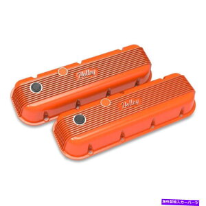 �G���W���J�o�[ Holley 241-304 BBC�t�B���t���o���u�J�o�[�A�t�@�N�g���[�I�����W�t�B�j�b�V�� Holley 241-304 BBC Finned Valve Covers, Factory Orange Finish�y���s�A���i�z