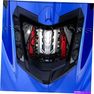 �G���W���J�o�[ 2020 C8 LT2�R���x�b�g�̂��߂̃X�^�[�����O�V���o�[�X�N���v�g�����_�����A�G���W���J�o�[ Sterling Silver Script Crossed Flags Rear Engine Cover For 2020 C8 LT2 Corvette�y���s�A���i�z