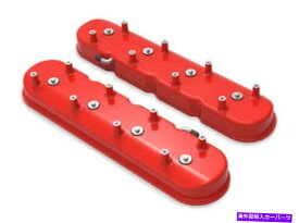 エンジンカバー Holley Aluminium Tall LS Valveは、ドライサンプアプリケーション用の光沢のある赤い仕上げをカバーしています Holley Aluminum Tall LS Valve Covers Gloss Red Finish for Dry Sump Applications