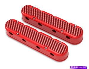 GWJo[ Holley 241-184 2-PC LStBtouJo[ - @BHꂽtBť̂Ԃdグ Holley 241-184 2-Pc LS Finned Valve Covers - Gloss Red Finish with Machined Fins