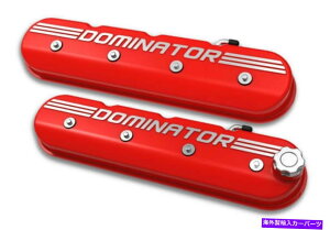 GWJo[ Holley 241-121A~jE̔w̍V{[LSouJo[OXbhh~l[^[S Holley 241-121 Aluminum Tall Chevy LS Valve Covers Gloss Red DOMINATOR Logo