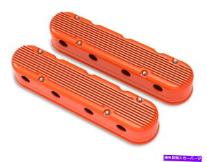 GWJo[ Holley 241-183 2-PC LStBtouJo[-FactoryIWdグ Holley 241-183 2-Pc LS Finned Valve Covers - Factory Orange Finish with