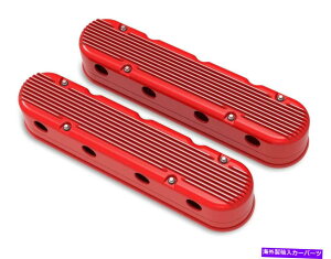 GWJo[ Holley 2-PC LStBtouJo[OXbhdグŋ@BHꂽtB241-184 Holley 2-Pc LS Finned Valve Covers Gloss Red Finish with Machined Fins 241-184