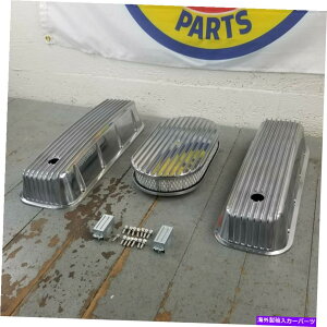 �G���W���J�o�[ Chevy BBC 15�t���t�B���t���G�A�N���[�i�[�o���u�J�o�[�G���W���h���X�A�b�v�L�b�gV8 454 BB Chevy BBC 15 Full Finned Air Cleaner Valve Covers Engine Dress Up Kit V8 454 BB�y���s�A���i�z