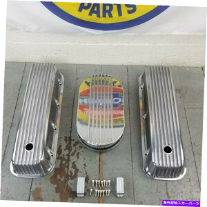 �G���W���J�o�[ Chevy BBC 15���t�B���̃G�A�N���[�i�[�o���u�J�o�[�G���W���h���X�A�b�v�L�b�g454 496 Chevy BBC 15 Half Finned Air Cleaner Valve Covers Engine Dress Up Kit 454 496�y���s�A���i�z