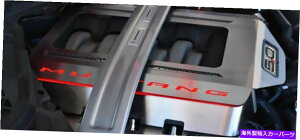 �G���W���J�o�[ 2015-2017�̃��b�hLED���C�g�A�b�v�X�e�����X�G���W���V�����E�h�J�o�[5.0 GT Red LED Light Up Stainless Engine Shroud Cover for 2015-2017 Mustang 5.0 GT�y���s�A���i�z