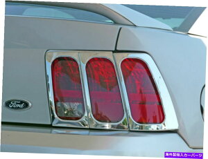 �N���[���J�o�[ 1999�N����2004�N�̃t�H�[�h�}�X�^���O���A�e�[�����C�g�J�o�[�g�����x�[���K�[�h�N���� Fits 1999-2004 Ford Mustang Rear Tail Light Cover Trim Bezel Guard Chrome�y���s�A���i�z
