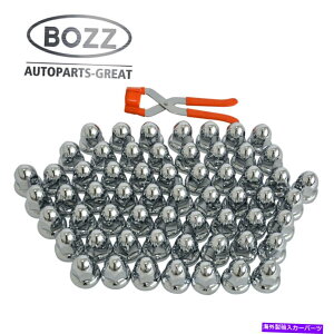 �N���[���J�o�[ 60 Chrome ABS�v���X�`�b�N��������O�i�b�g�J�o�[�A33mm�t�����W�t�������c�[�� 60 Chrome ABS Plastic Pointed Lug Nut Covers, 33mm Flanged W/ Removal Tool�y���s�A���i�z