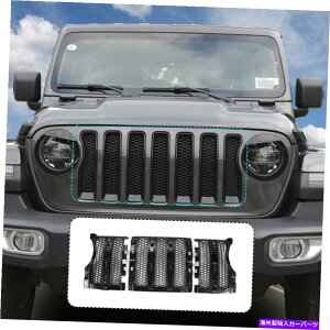 N[Jo[ 3PCSnjJbVOCT[gW[vO[JL 2018+Np̃gJo[ 3pcs Honeycomb Mesh Grille Inserts Trim Cover For Jeep Wrangler JL 2018+ Chrome