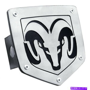 N[Jo[ _bWubNƃNXeXX`[2 "g[[qb`Jo[ Dodge Ram Black and Chrome Stainless Steel 2" Trailer Tow Hitch Cover