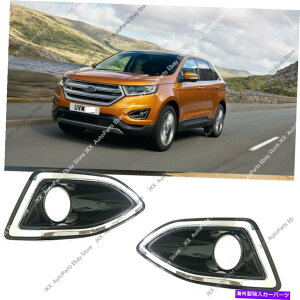 N[Jo[ 1yANtgop[x[tHOCgJo[tH[hGbW2015-2018̃gE 1Pair Chrome Front Bumper Bezel Fog Light Covers Trim e For Ford Edge 2015-2018