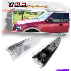 �N���[���J�o�[ 03-06 Ford Expedition Navigator��2x Chrome Side Mirror Signal Light Lens 2x Chrome Side View Mirror Signal Light Lens For 03-06 Ford Expedition Navigator�y���s�A���i�z