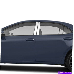 N[Jo[ 2014N2017Ñg^J[̒|XgJo[iXeX|4PCj Pillar Post Covers for 2014-2017 Toyota Corolla (Stainless Steel 4pc)