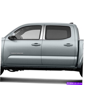 N[Jo[ 2016N2019N̒̃|XgJo[g^^R}N[LuiXeX|4PCj Pillar Post Covers for 2016-2019 Toyota Tacoma Crew Cab (Stainless Steel 4pc)