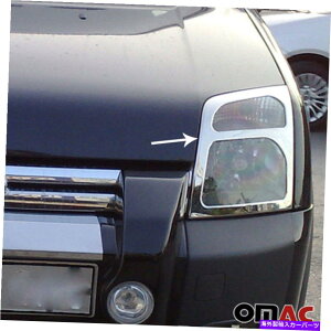�N���[���J�o�[ Ford Transit Connect 2010-2013 Chrome Headlight Trim Overlay Frame 2 PCS Fits Ford Transit Connect 2010-2013 Chrome Headlight Trim Overlay Frame 2 Pcs�y���s�A���i�z
